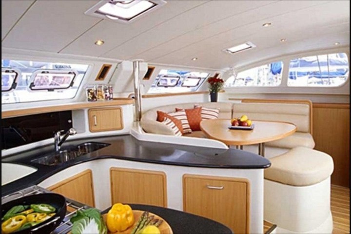 inner cabin layout of catamaran