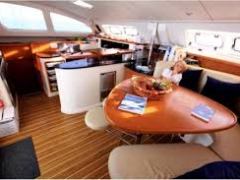 interior of private catamaran