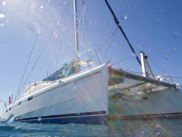 Josiah's Reach catamaran on water in Puerto Rico