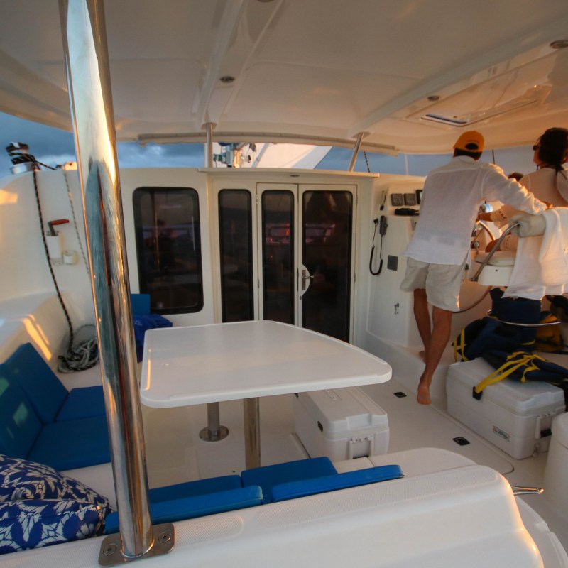 Bellaventuras catamaran on the water