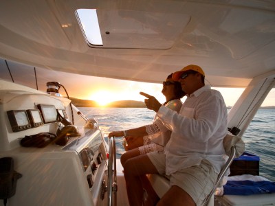 Bellaventuras catamaran on the water