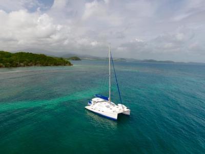 Bellaventuras catamaran on the water
