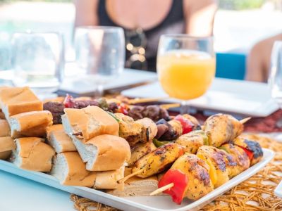 a plate of food on a table