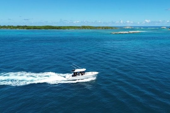a small boat in a body of water